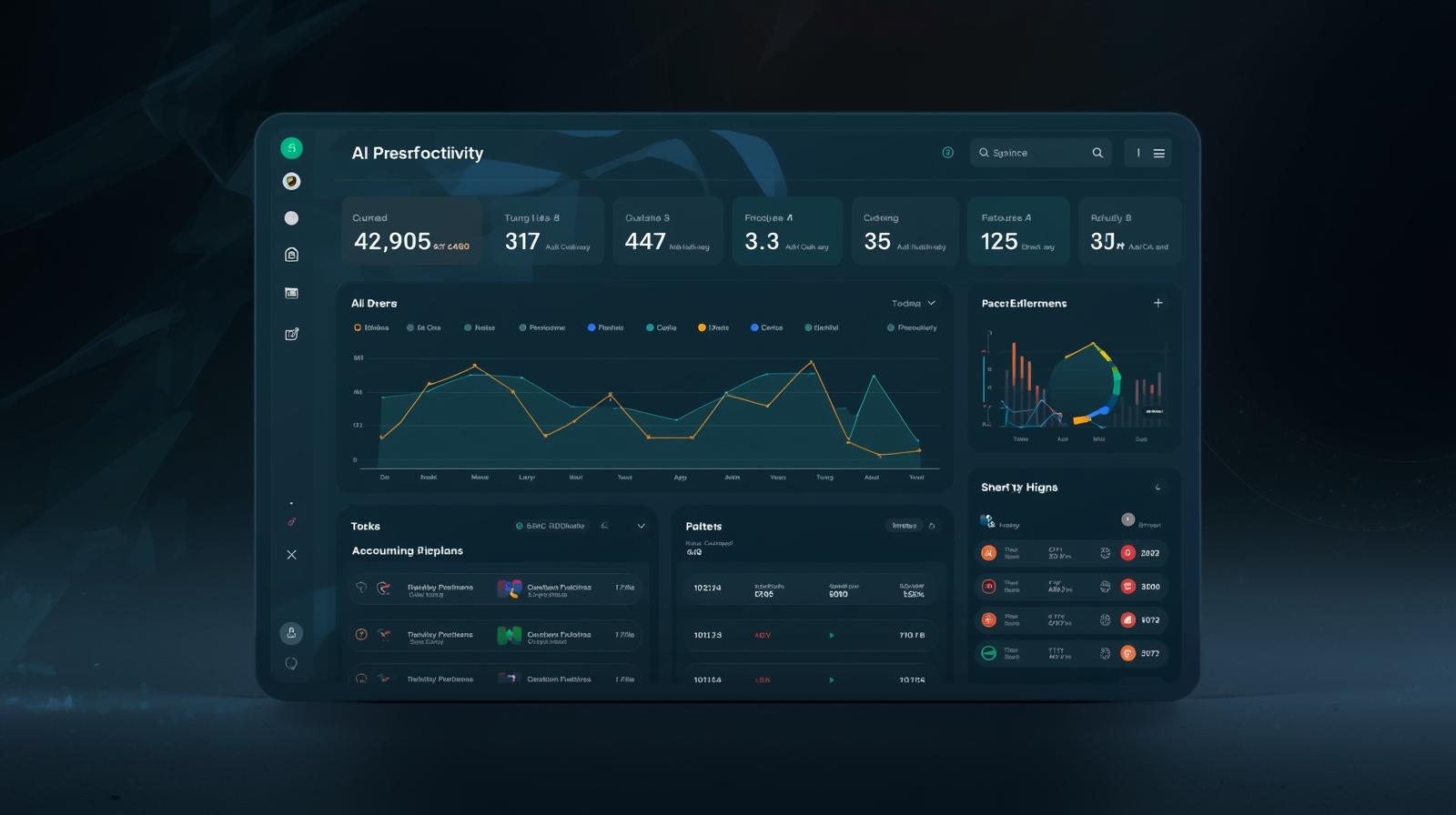 Dashboard de IA mostrando análisis de patrones de productividad personal